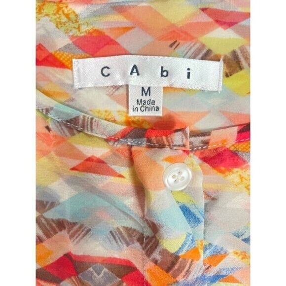 Cabi 760 Avery Multi-Color Sheer Button Front Tunic Medium - Picture 6 of 6